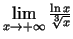 $ \lim\limits_{x\rightarrow +\infty}\frac{\ln x}{\sqrt[3]{x}}$