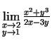 $ \lim\limits_{\substack{x\rightarrow 2\\  y\rightarrow
1}}\frac{x^2+y^3}{2x-3y}$